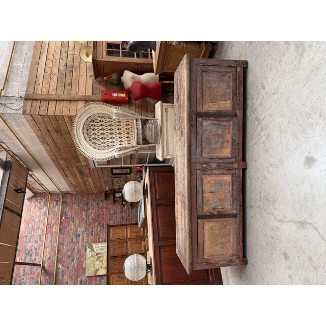 This incredible workshop cabinet has been fully restored. It consists of an oak top and cabinet body, along with four fir...