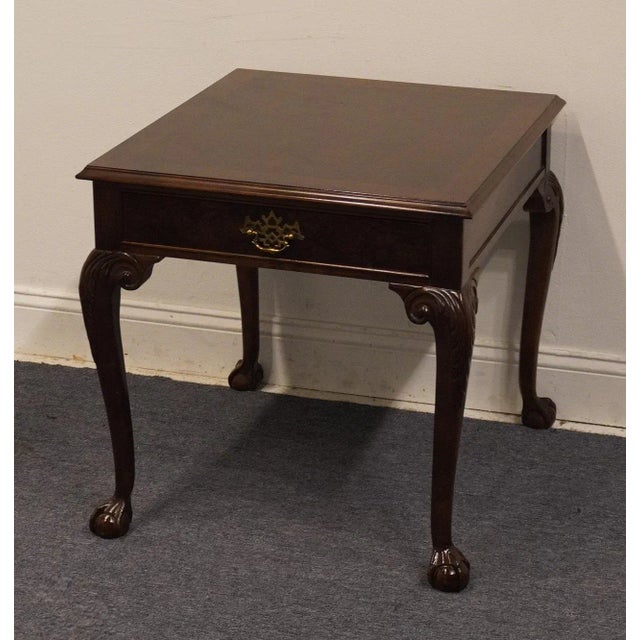 Traditional Sherrill Occasional Cth Banded Mahogany Traditional Chippendale Style 24" Accent End Table For Sale - Image 3 of 12