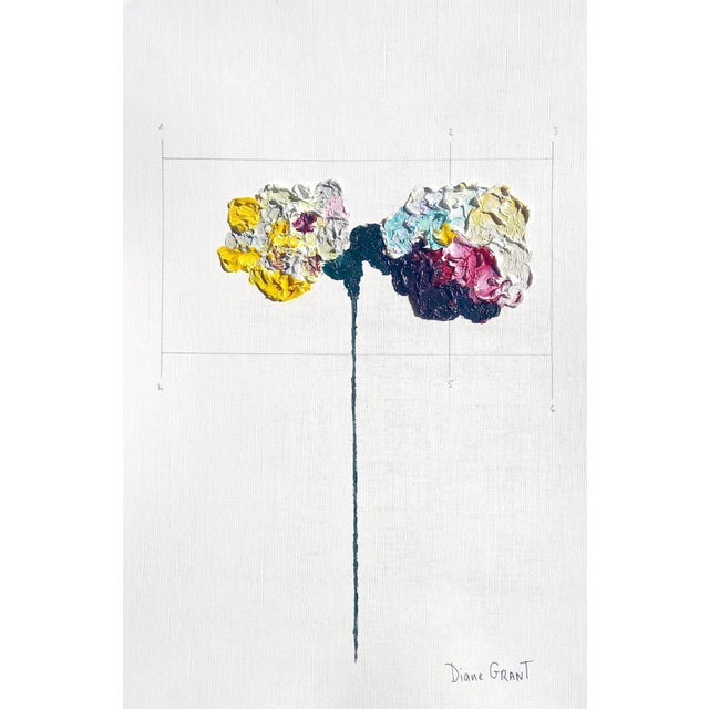 Organic Modern Minimalist Flower Study. Oil and pencil on high quality 'Hahnemuhle' Canvas Grain Fine Art paper. Original...