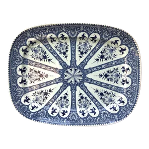 19th Century Oversize Blue & White Faience Platter Sarreguemines