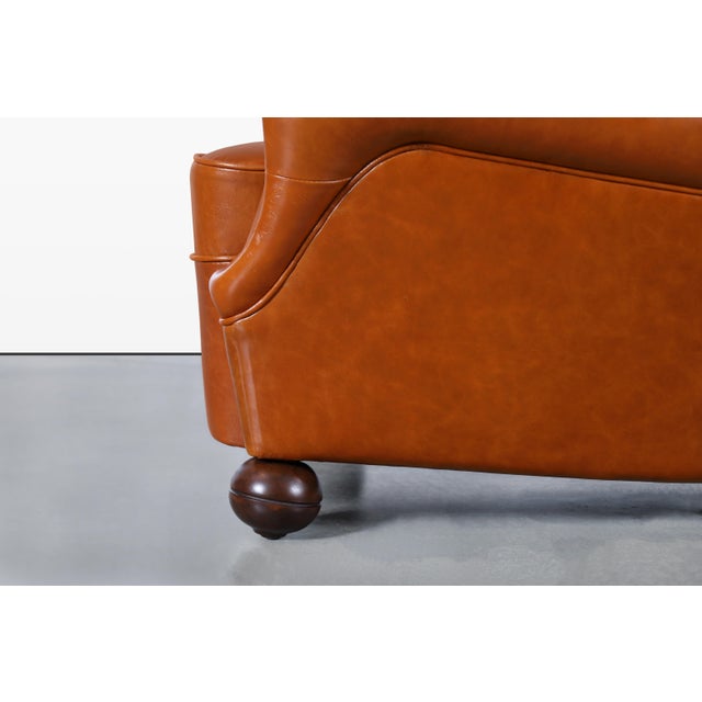 Scandinavian Art Deco Club Lounge Chairs in Cognac Leather, 1940s For Sale - Image 12 of 14