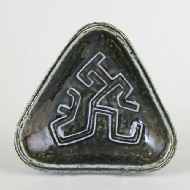 Gunnar Nylund for Rörstrand “Farina” bowl, 1960s. Rare triangular stoneware bowl from the Farina series, designed by...