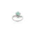Metal Aristocrat Creative Design Emerald & Diamond Ring in 18k White Gold Size 6.5 For Sale - Image 7 of 12