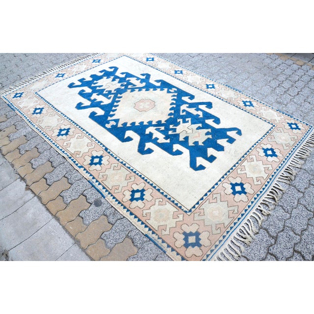 Textile Decorative Anatolian Vintage Carpet For Sale - Image 7 of 11