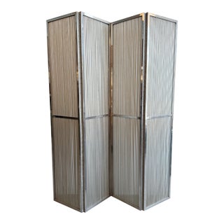 Mid Century Chrome & Aluminum Folding Screen For Sale