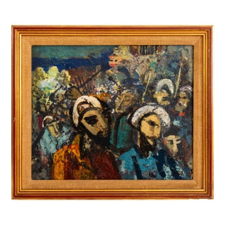 Gunnar Ditlefsen Expressionist Oil on Panel, 1965 For Sale