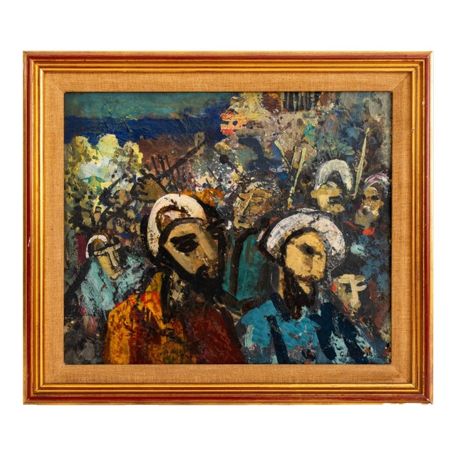 Gunnar Ditlefsen Expressionist Oil on Panel, 1965 For Sale