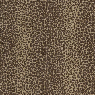 Sample- Schumacher Leopard Linen Print Fabric in Java For Sale