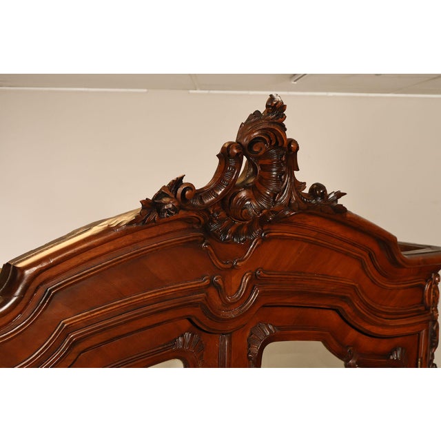 French Louis XV Style Antique Carved Mahogany Mirrored Armoire For Sale - Image 18 of 18