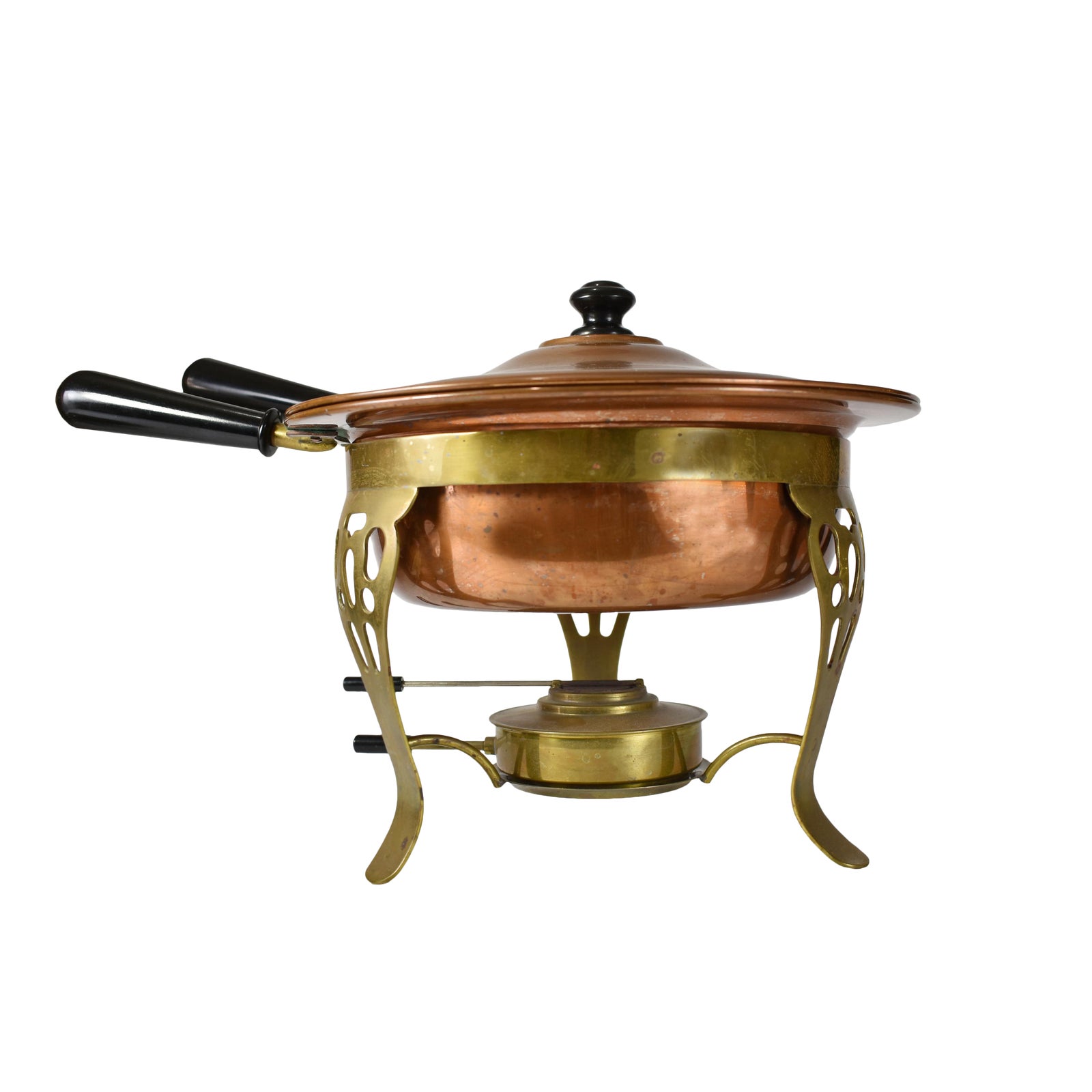 Vintage Copper Brass Fondue Chafing Pot Dish Serving Set Chairish