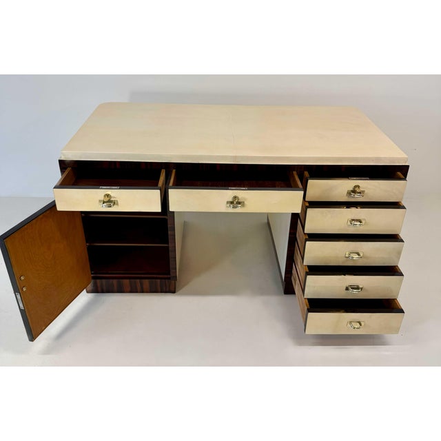 Italian Art Deco Parchment Desk by Osvaldo Borsani, 1940s For Sale - Image 10 of 18
