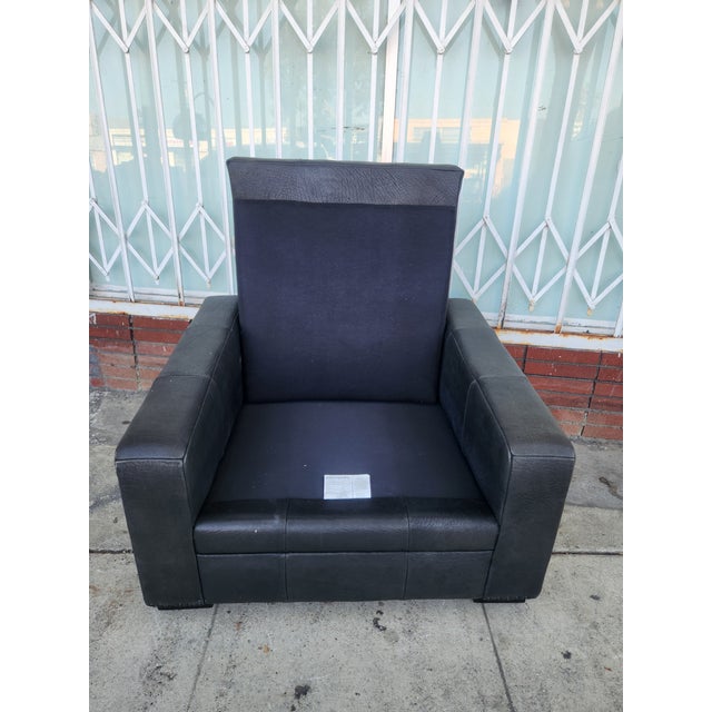 Animal Skin Vintage Club Leather Armchair For Sale - Image 7 of 10