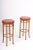 Wood Set of Bar Stools in Beech and Patinated Leather by Fritz Hansen, 1940s For Sale - Image 7 of 7