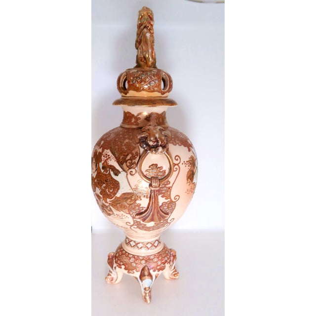 Antique Signed Japanese Satsuma Lidded Porcelain Censer, Meiji Period For Sale In Miami - Image 6 of 18