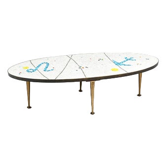 Vintage Mosaic Side Table, 1950s For Sale