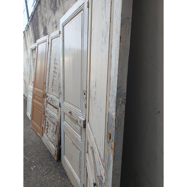 Vintage Cream Fir Doors, Set of 5 For Sale - Image 17 of 18