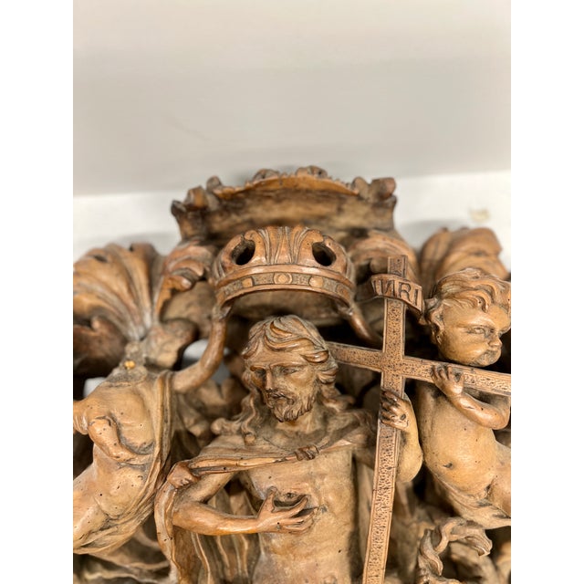 Brown 18th Century, Spanish Baroque Carving the Resurrection of Jesus For Sale - Image 8 of 12
