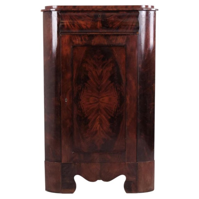 Antique Hand-Polished Mahogany Corner Cabinet, 1840s For Sale - Image 10 of 10