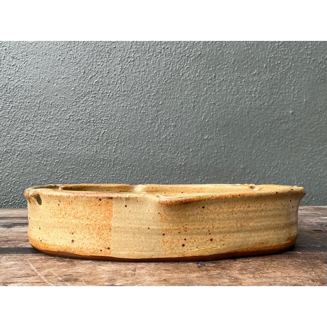 Khaki Vintage Original Crimped Edge Serving Platter For Sale - Image 8 of 12