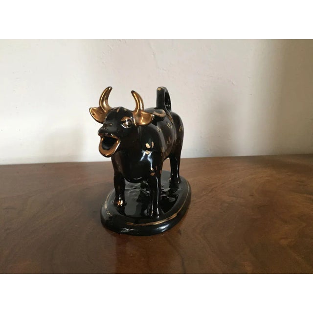 19th Century English Pearlware Jackfield Cow Form Jug For Sale In New York - Image 6 of 11