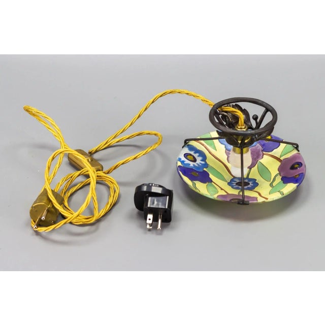 Art Deco Enameled Glass Table Lamp by Maxonade Verrier Dart, Paris For Sale - Image 18 of 18