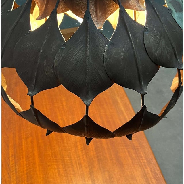 Mid-Century Modern Hollywood Regency Metal Pendant in the style of Hans Kögl, 1960s For Sale - Image 12 of 18