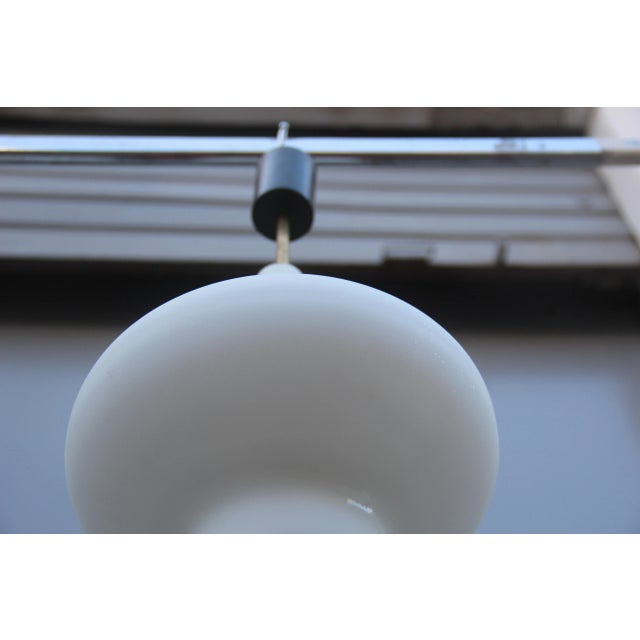 1950s Mid-Century Italian Glass & Brass Pendants from Stilnovo, 1950s, Set of 2 For Sale - Image 5 of 11