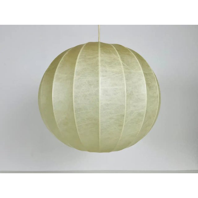 1960s Mid-Century Modern Round Cocoon Pendant Lamp, 1960s, Italy For Sale - Image 5 of 10