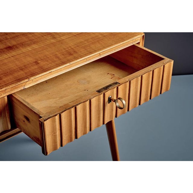 Italian Cherry Wood Lady Writing Desk with Floating Top, 1940s For Sale - Image 9 of 12
