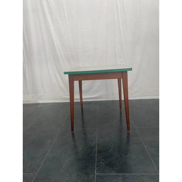 Mid-Century Modern Coffee Table with Green Mosaic Laminate Top, 1950s For Sale - Image 3 of 9