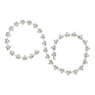 18k White Gold Bowtie Link 8cts Diamond Necklace For Sale