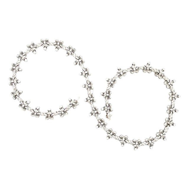 18k White Gold Bowtie Link 8cts Diamond Necklace For Sale