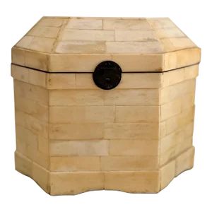 1980s Ivory Bone Octagonal Box