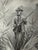 Illustration 1940s Original Signed Graphite Illustration of Bird Dog, Hunter and Quail in Tall Grass, 13.25 × 10.5 In. For Sale - Image 3 of 6