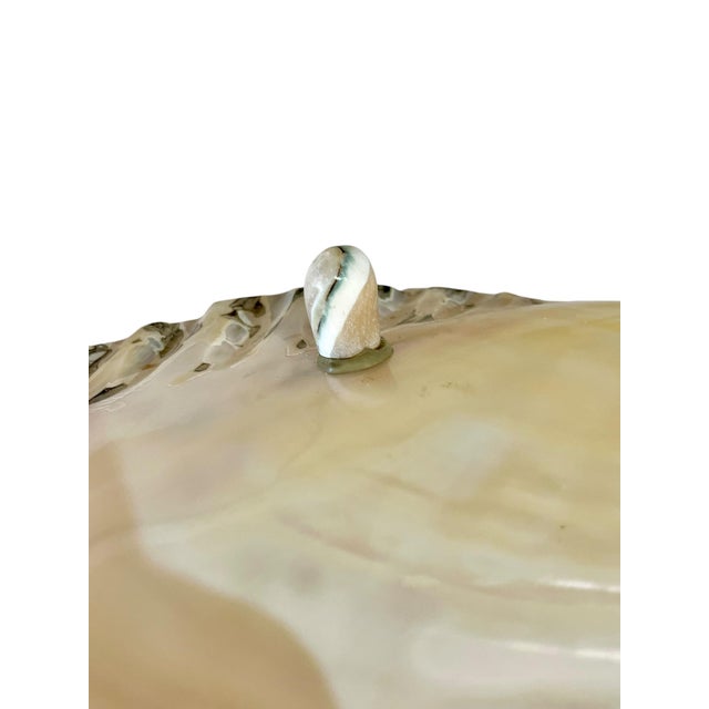 Vintage Polished Shell Caviar Footed Serving Dish Plate For Sale - Image 10 of 12