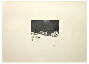 Enotrio Pugliese, Landscape, Etching and Aquatint, 1967