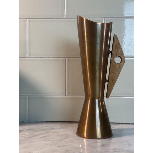 Mid-Century Teak and Copper Vase, 1950s For Sale - Image 6 of 12