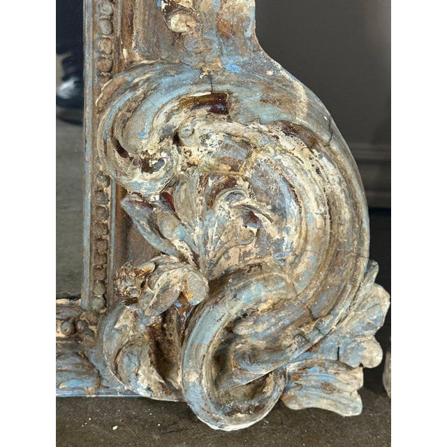 Wood Pair of Monumental Italian Baroque Giltwood Mirrors-18th Century For Sale - Image 7 of 16