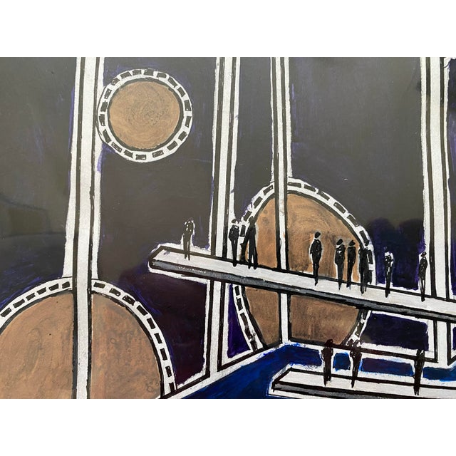 Cosmic Mapping is a sophisticated late-career work by Ruth Esserman (1936–2022), executed in ink and acrylic on paper and...