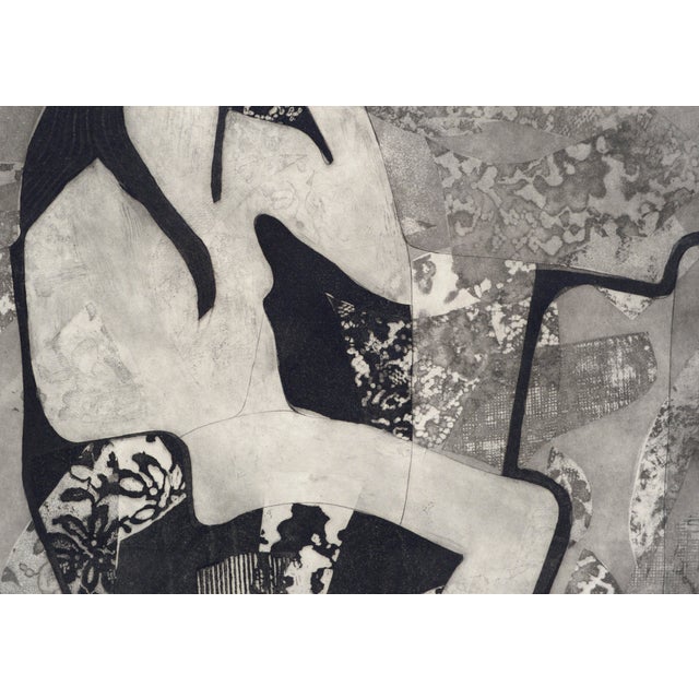 "Potiphar's Wife", Stylized Figurative Abstract Woodcut on Handmade Paper by Paula Walzer For Sale In Monterey, CA - Image 6 of 9