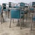 Late 20th Century Modern Set of 15 MTS Dining or Waiting Room Chairs Gray Frames & Blue Vinyl For Sale - Image 4 of 18