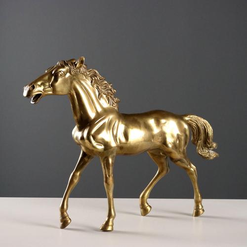 Modern Sculpture of Trotting Horse in Gilded Bronze, 1970s For Sale - Image 9 of 9