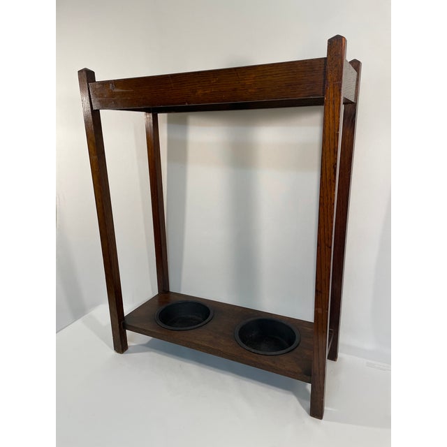 L. & J.G. Stickley, Inc. 1920s Antique Mission Style Oak Umbrella Stick Stand For Sale - Image 4 of 17