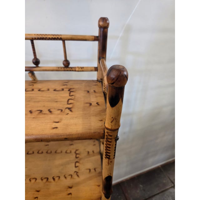 Burnt Bamboo Ball Finals 4 Shelf Etagere Victorian Bookcase For Sale - Image 4 of 9