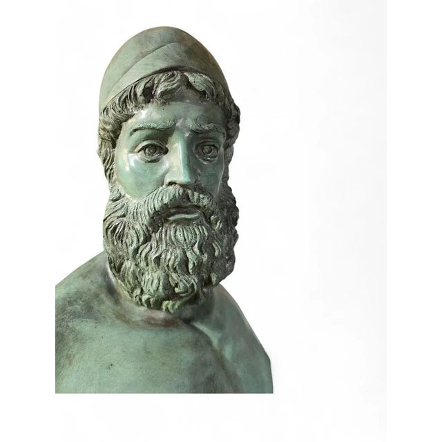 Metal Life-Size Sculptures of the Riace Warriors, Set of 2 For Sale - Image 7 of 13