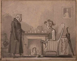 Eugène Lami, Two Men, Original Drawing, 19th-Century