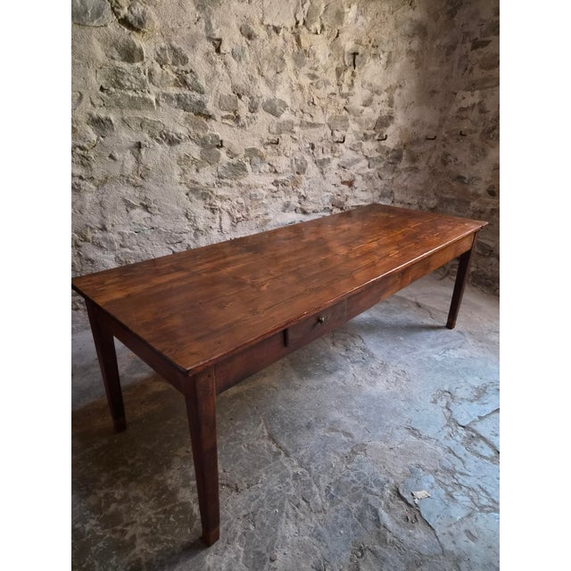 Antique French Farmhouse Dining Table with Two Drawers in Oak & Pine, 1880s For Sale - Image 17 of 18