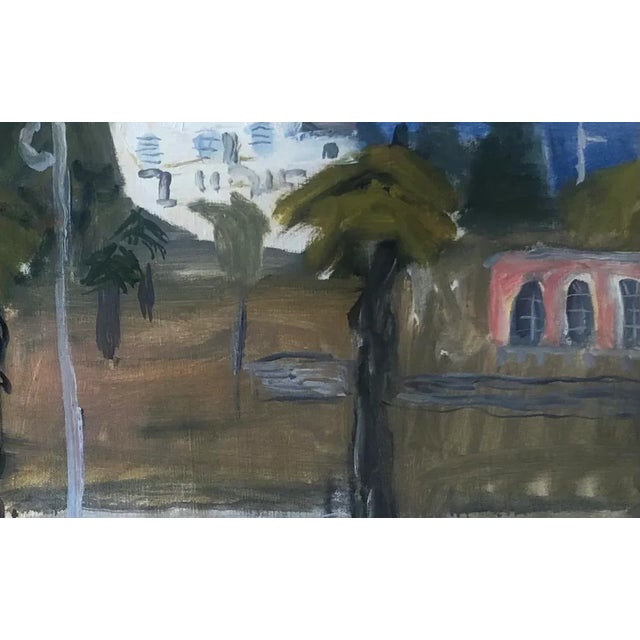 Alexandre Rochat, Banc au bord de l'eau, Oil on Canvas For Sale - Image 4 of 7