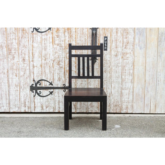 Rustic Solid Teak Colonial Chair For Sale - Image 10 of 10