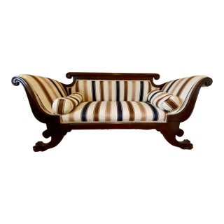 Antique Paw Foot Settee For Sale